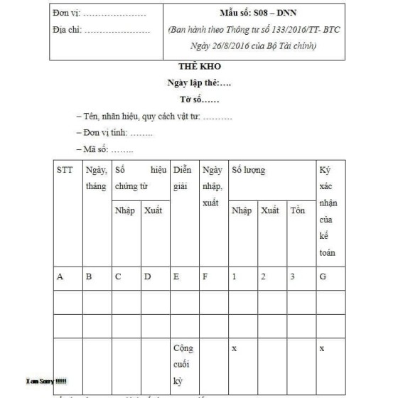 Báo biểu A4 - 200 trang (in theo mẫu) 