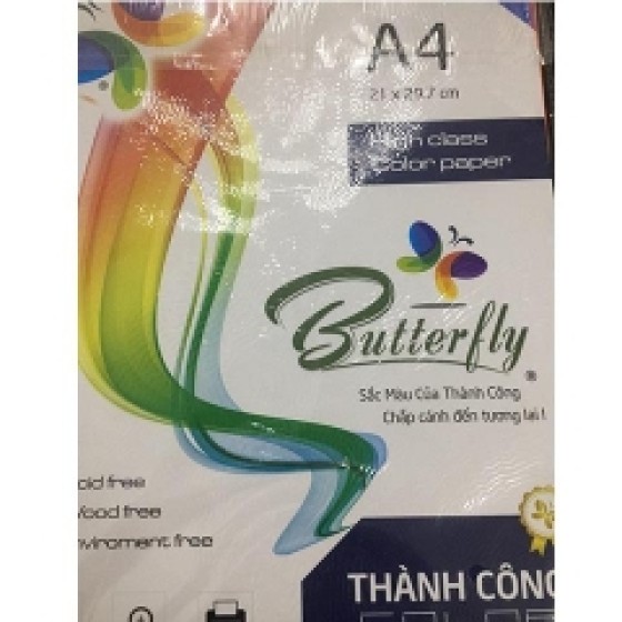 Bìa màu A4 160 gsm dạ quang 