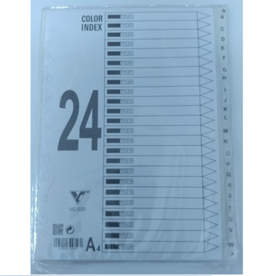 Bìa phân trang nhựa 24 chữ cái  