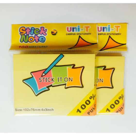 Giấy note vàng 3x4 Uni-T 